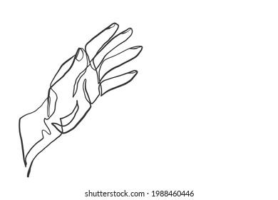 continuous line drawing of prayer hand
Hope style hand-drawn vector illustration about religion.