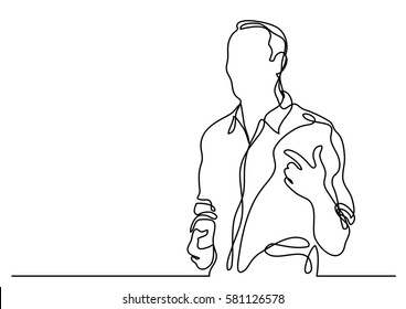 Continuous Line Drawing Presenter Stock Vector (Royalty Free) 581126578 ...