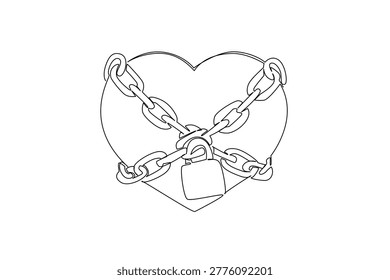 Continuous line drawing presenting