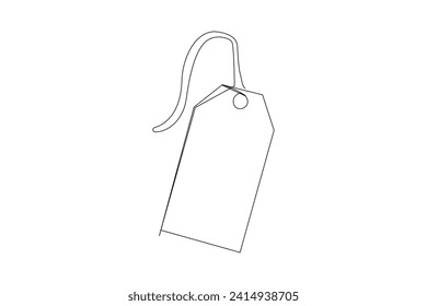 Continuous line drawing of a price tag