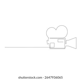 continuous line drawing of professional camera. Continuous one line drawing of camera vector illustrator,Continuous One Line Drawing Photography Icon. Single Line Vector Illustration can be edited