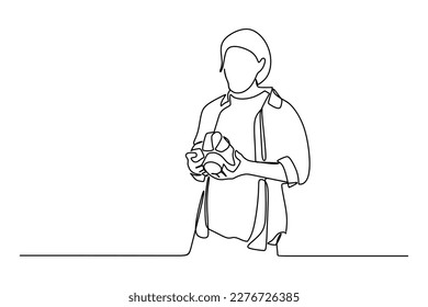 continuous line drawing of Professional Photography Job Concept