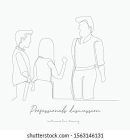 continuous line drawing. professionals discussion. simple vector illustration. professionals discussion concept hand drawing sketch line.