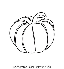 Continuous line drawing pumpkin. Autumn pumpkin line art. Minimalist art
