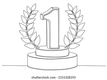 
continuous line drawing quality assurance award badge, premium choice, good product warranty concept vector illustration