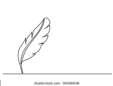 Continuous Line Drawing Of Quill