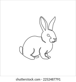 Continuous line drawing of a rabbit. bunny concept in one line. artwork of a rabbit in single line. the year of the rabbit