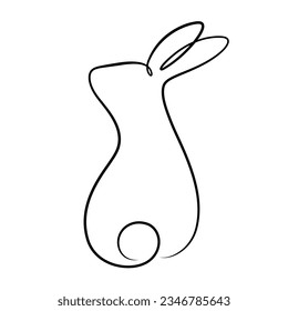 continuous line drawing of rabbit calligraphic style for easter,mid autumn festival,logo,decorative,etc. 