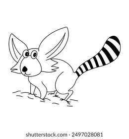 Continuous line drawing of a raccoon isolated on white background. Hand drawn doodle vector illustration.