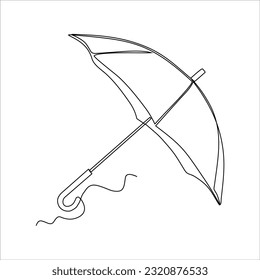 continuous line drawing of rain umbrella