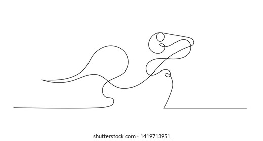 Continuous line drawing of rat isolated on white background. This animal is symbol of zodiac of the year 2020. Art talent for kid to have a fun.