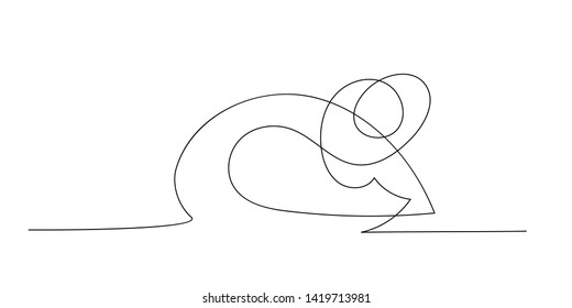 Continuous line drawing of rat isolated on white background. This animal is symbol of zodiac of the year 2020. Art talent for kid to have a fun.