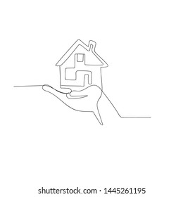 continuous line drawing of real estate. isolated sketch drawing of real estate line concept. outline thin stroke vector illustration