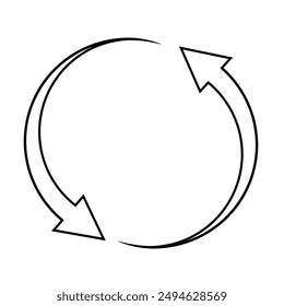 Continuous line drawing of recycle icon isolated on transparent background. vector illustration