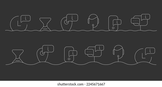 Dibujo de línea continuo relacionado con el Centro de llamadas
