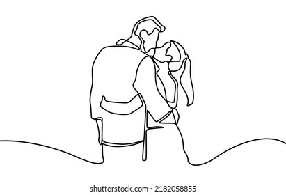 Continuous Line Drawing Relationship Vector One Stock Vector (Royalty ...