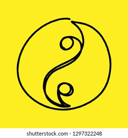 Continuous line, drawing of
Religious symbol, logo vector illustration.