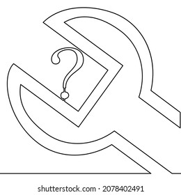 Continuous line drawing Repair question icon concept