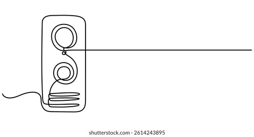 Continuous line drawing representing a bell ringing, calling bell in one continuous line drawing vector illustration. Pro vector, hand drawn vector illustration calling bell decoration, tree.