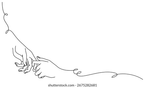 Dibujo de línea continua que representa la conexión y el amor con un toque suave