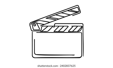 Continuous line drawing of retro old classic movie board clapper. Vintage film scene taker item concept single one line art design graphic vector illustration