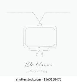 continuous line drawing. retro television set. simple vector illustration. retro television set concept hand drawing sketch line.