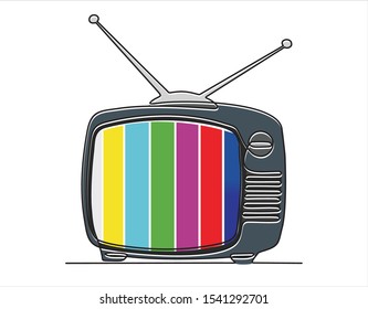 Continuous line drawing of Retro TV