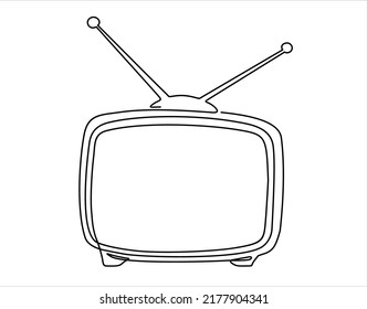 Continuous line drawing of Retro TV 