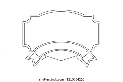 Continuous Line Drawing Ribbon Geometrical Frame Stock Vector (Royalty ...