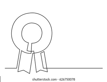 Continuous Line Drawing Of Ribbon Rosette