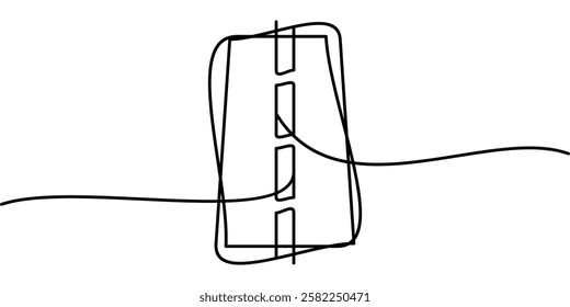 continuous line drawing of road symbol. abstract line art illustration