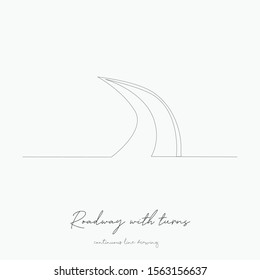 continuous line drawing. roadway with turns. simple vector illustration. roadway with turns concept hand drawing sketch line.