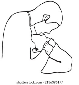 Continuous line drawing of romantic couple hugging for valentine. Elegant couple hugging very attractive.