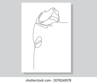 Rosenblume mit kontinuierlicher Linienzeichnung. Verwenden Sie es für Design-Karte, Poster, Banner, Social Media-Post, Mode-Druck
e-Commerce-Kalender. Illustration.