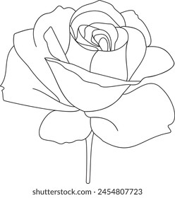 Dibujo de línea continua de flor de rosa. Un concepto de arte de línea de hermosa floral para el saludo de amor. Ilustración vectorial