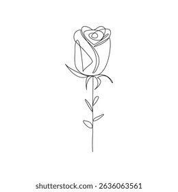 Dibujo de línea continuo de Ilustración vectorial de flores de rosa dibujado a mano hermoso diseño decorativo
