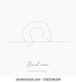 continuous line drawing. round arrow. simple vector illustration. round arrow concept hand drawing sketch line.
