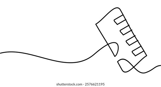 continuous line drawing ruler symbol. abstract line art illustration