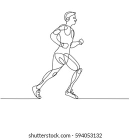 Continuous line drawing of RUNNER -variable line-