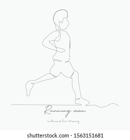 continuous line drawing. running man. simple vector illustration. running man concept hand drawing sketch line.
