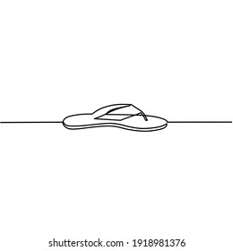 Continuous line drawing of sandals icon, object sign, vector illustration