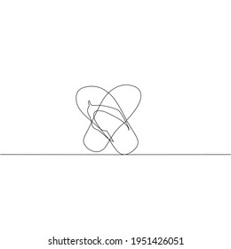 Dibujo continuo de líneas de sandalias, objeto de una línea, arte de una sola línea, diseño cruzado, ilustración vectorial