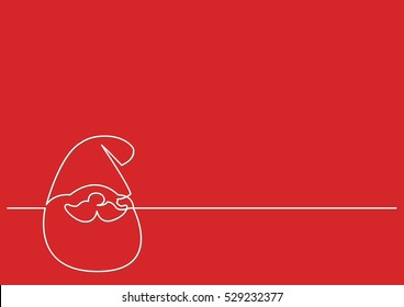 continuous line drawing of Santa Claus head