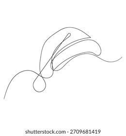 dibujo de línea continua Ilustración de sombrero de Santa
