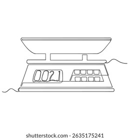 continuous line drawing Scales icon vector. Weight scale sign and symbol
