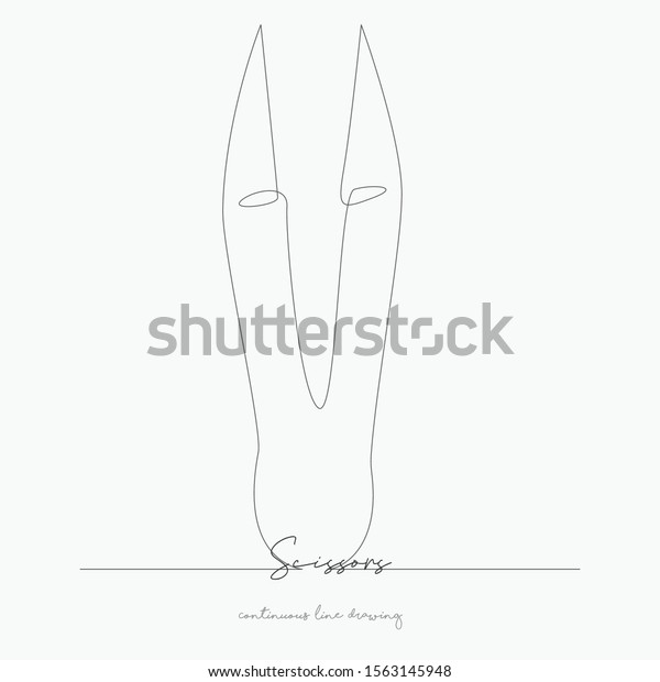 continuous line\
drawing. scissors. simple vector illustration. scissors concept\
hand drawing sketch\
line.