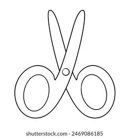 Continuous line drawing of scissors. Vector illustration.