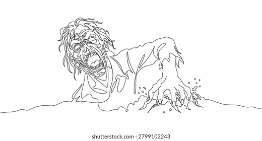 Continuous line drawing screaming