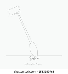 continuous line drawing. selfie. simple vector illustration. selfie concept hand drawing sketch line.