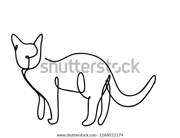 Continuous Line Drawing Set Cat Minimalist Stock Vector (Royalty Free ...